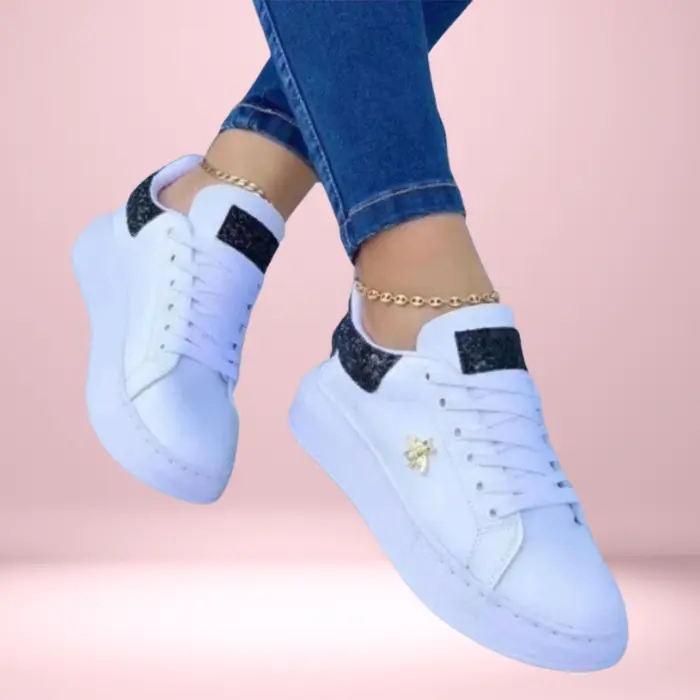 Damen Glitzer Turnschuhe mit schimmerndem Finish | Bequeme Sneaker für Alltag und Freizeit | Größen 36-43