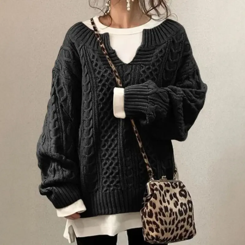 Damen Grobstrickpullover | Locker geschnittener Oversize-Pullover mit weichem Tragegefühl und elastischer Passform