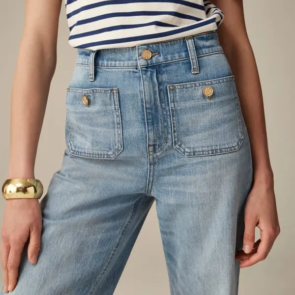 Damen High-Waist Schlaghose aus Stretch-Denim | Figurformend & Beinverlängernd | Weites Bein in Petite, Regular & Tall