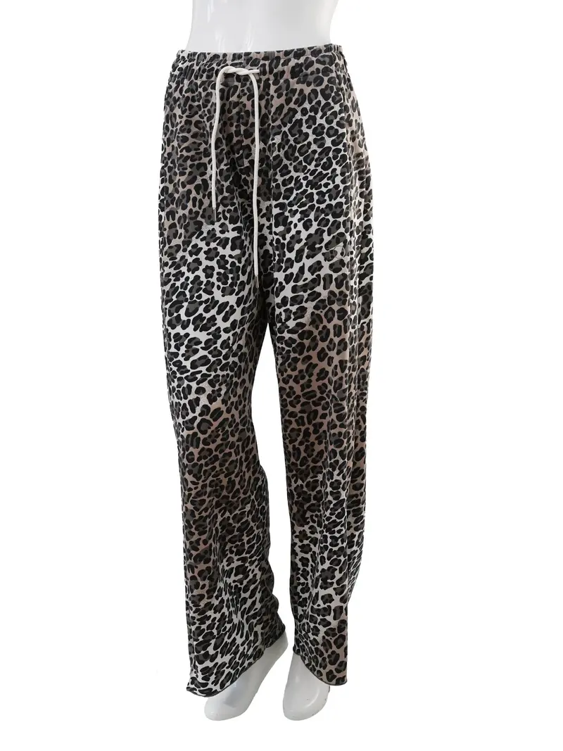 Damen Jogginghose | Leo-Print Joggpant mit weichem Stretch-Material und lockerem Schnitt