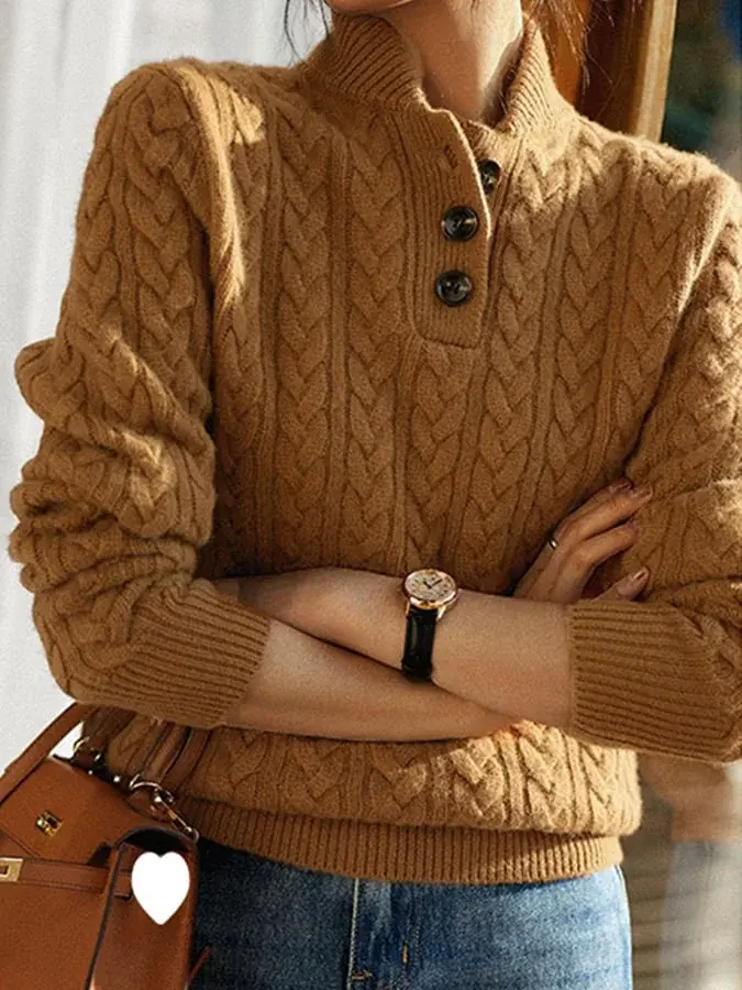 Damen Kabelstrick Winterpullover | Warmer Strickpullover mit klassischem Zopfmuster und schmeichelnder Passform für kalte Tage