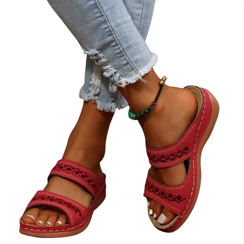 Damen Komfort-Sandalen mit 3-Zonen-Fußgewölbestütze | Ultraleichte Sandalen mit rutschfester Sohle | Für Alltag & Reisen