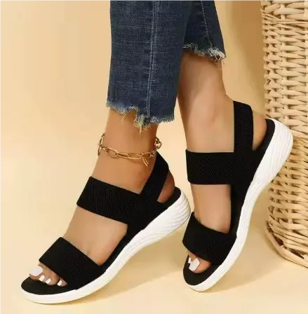 Damen Komfort-Sandalen mit atmungsaktivem Design | Gepolsterte Sohle für Alltag & Freizeit | Flache Sommersandalen