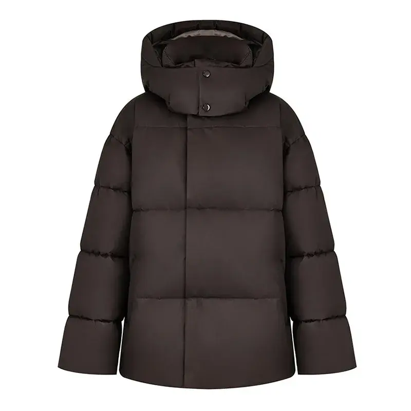 Damen lange Winterjacke aus Baumwolle | Warme Jacke mit Kapuze, Stehkragen und lockerem Schnitt für Alltag und Freizeit