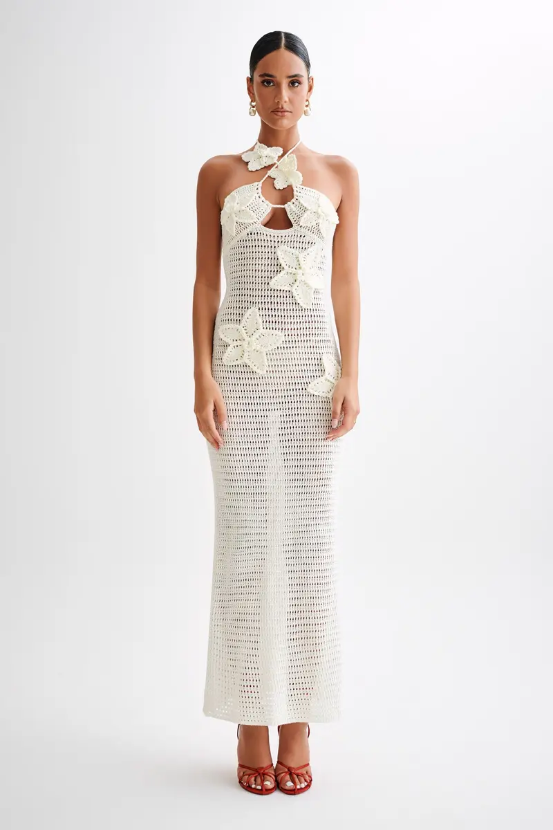 Damen Maxikleid | Boho Häkelkleid | Elegantes Sommerdesign | Atmungsaktiv & Komfortabel