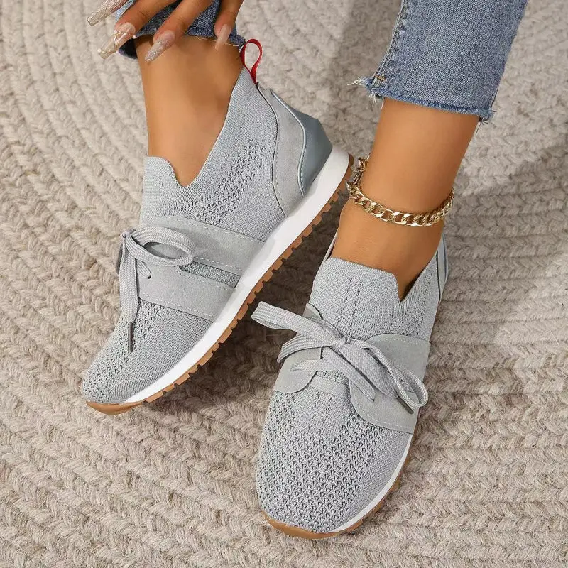 Damen Mesh-Sneaker mit Dämpfender Komfortsohle | Atmungsaktive Freizeitschuhe für Alltag & Längeres Gehen | Leicht & Bequem