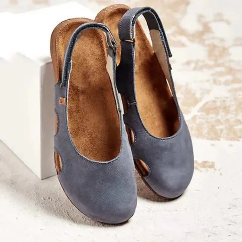Damen Orthopädische Sandalen geschlossen | Komfortsandalen mit stützendem Fußbett | Bequeme Alltagsschuhe für langes Gehen