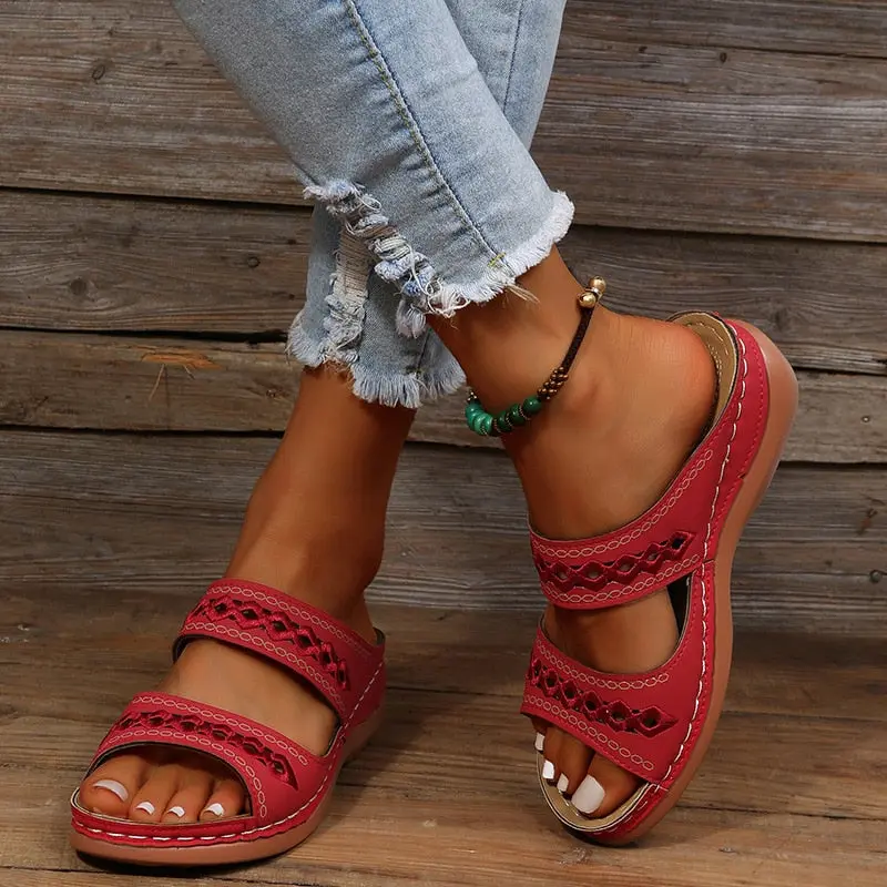 Damen Sandalen mit Fußgewölbeunterstützung | Bequeme Sommerschuhe mit stabiler Sohle | Größen 35-43