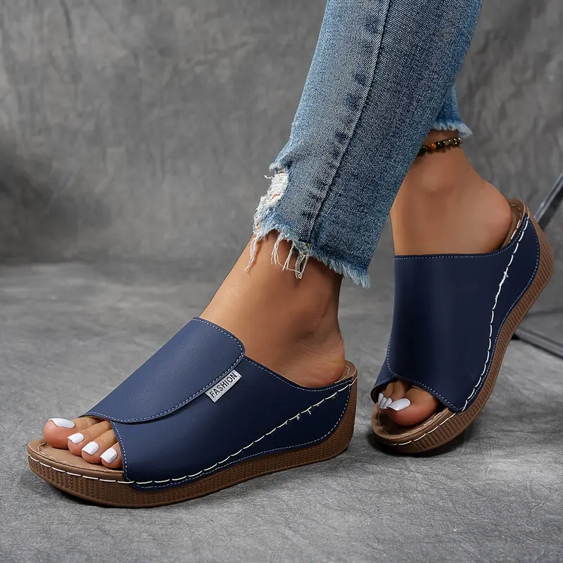 Damen Sandalen mit Komfort-Fußbett | Bequeme Slip-On Sommerschuhe mit Rutschfester Sohle | Alltag & Freizeit