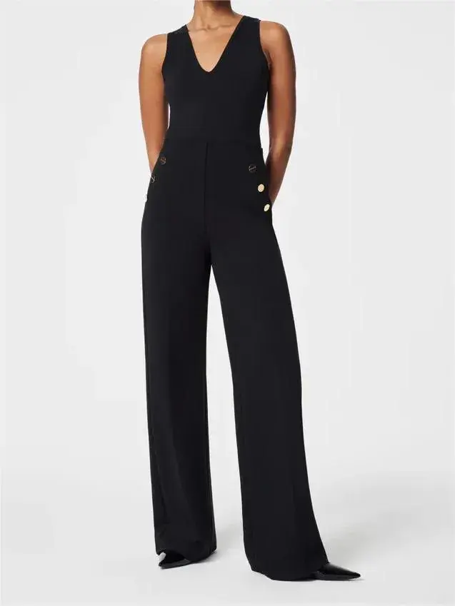 Damen Schlaghose mit Hoher Taille | Formender Ponte-Stoff | Weites Bein & Komfort-Stretch | Elegant & Figurbetonend
