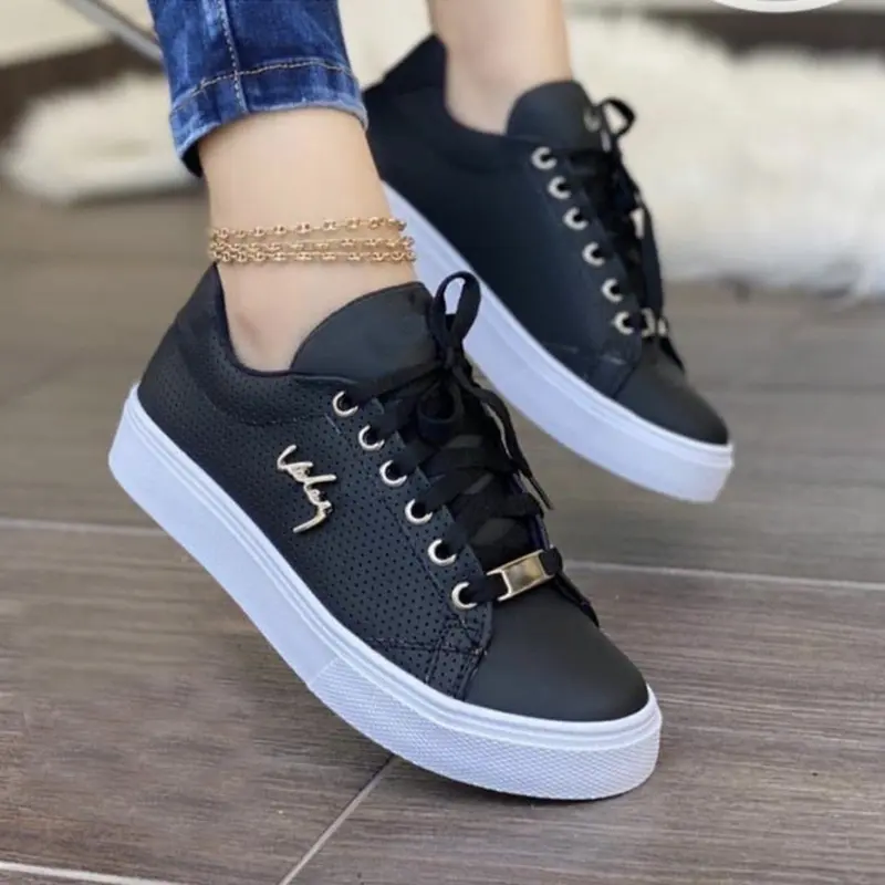 Damen Sneaker aus Leder | Bequeme Turnschuhe mit PVC-Sohle | Modische Alltagsschuhe für Komfort & Stil