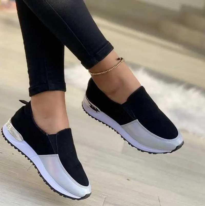 Damen Sneaker leicht & bequem | Rutschfeste, flexible Sohle für sicheren Halt | Dämpfend beim Gehen & Stehen | Alltag & Büro