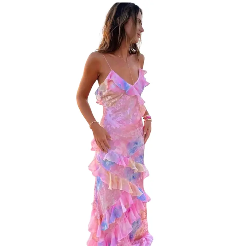 Damen Sommerkleid | Buntes Rüschen-Design | Luftig & vielseitig | Clementine