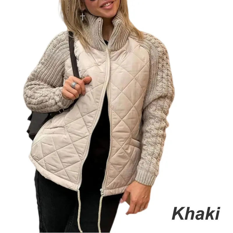 Damen Steppjacke | Leichte Thermofüllung mit Patchwork-Design für Herbst, Winter und Alltag