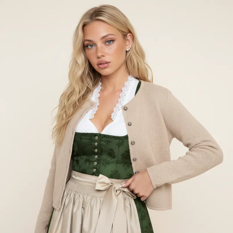 Damen Strickjacke | Vielseitige Trachtenjacke für Dirndl, Lederhose und Alltag