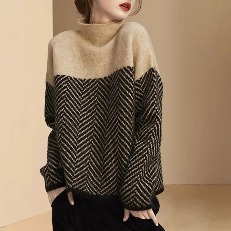 Damen Strickpullover | Gemusterter Winterpullover mit weichem Tragegefühl und vielseitigem Schnitt