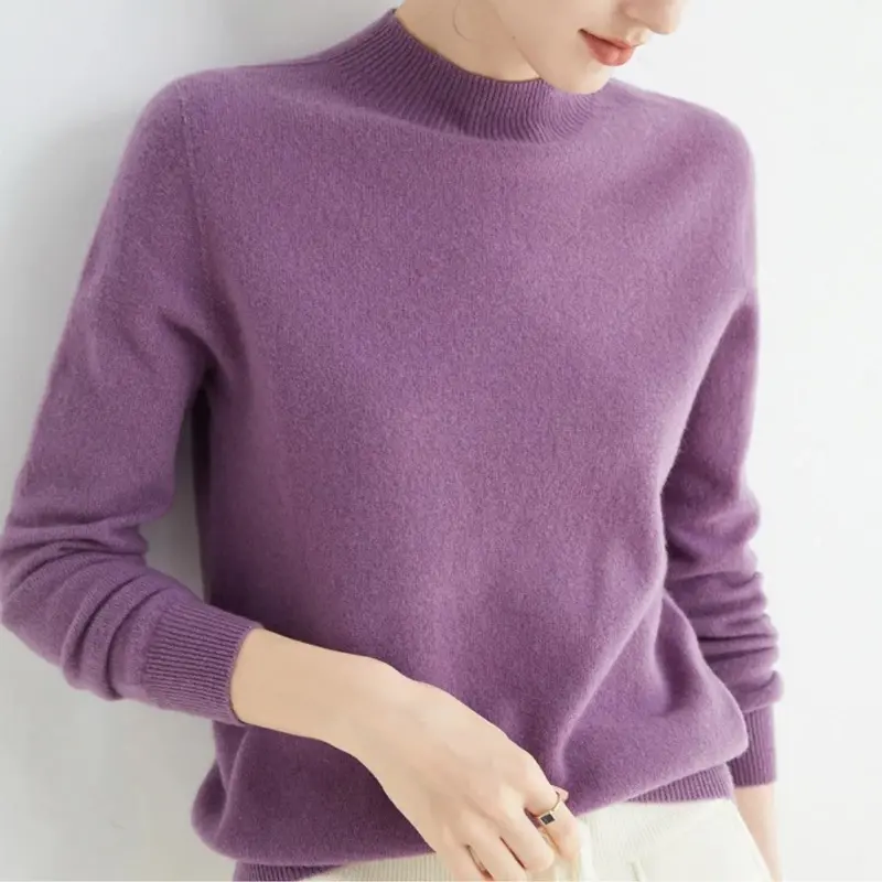 Damen Strickpullover mit hohem Kragen | Kuscheliger Pullover mit lockerer Passform für Alltag, Freizeit und festliche Looks