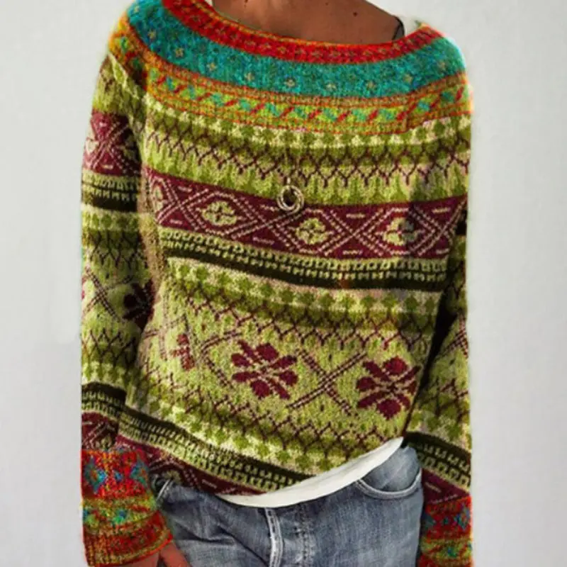 Damen Strickpullover | Winterpullover mit Rundhalsausschnitt und weicher Baumwollmischung