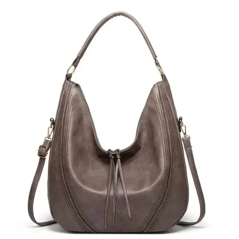 Damen Umhängetasche | Vintage-Handtasche mit mehreren Innenfächern und verstellbarem Schulterriemen