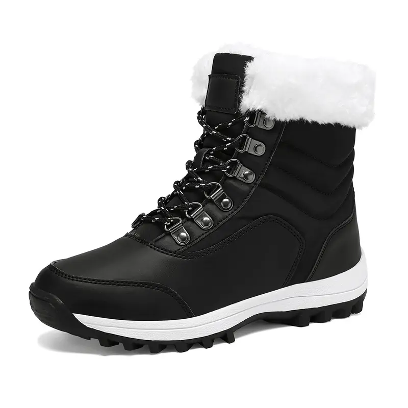 Damen wasserdichte Winterstiefel mit Kuschelfutter | Warme Schneestiefel mit rutschfester Gummisohle für Alltag und Outdoor
