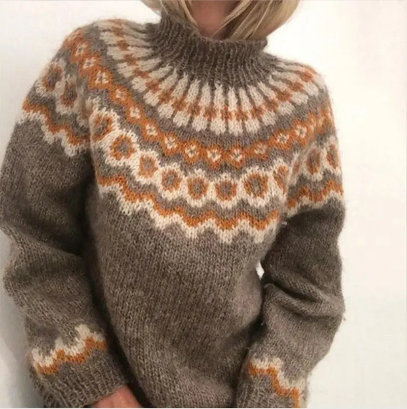 Damen Winterpullover aus Woll-Kaschmir-Mix | Warmer weicher Pullover mit zeitlosem Design für Alltag und kalte Wintertage