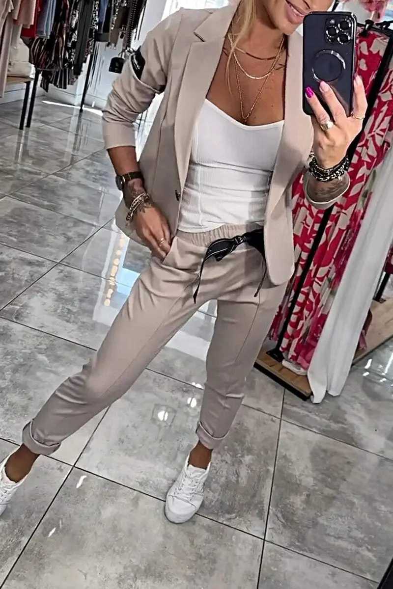 Damen Zweiteiler-Set mit elastischer Hose | Lockeres Oberteil & bequeme Hose | Vielseitiger Alltagslook