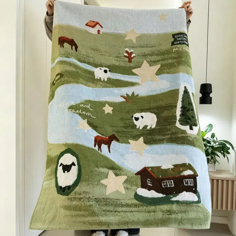 Dekorative Kuscheldecke | Weiche Wohndecke mit Tier-, Natur- und Sternenmotiv für Sofa, Bett und gemütliche Abende