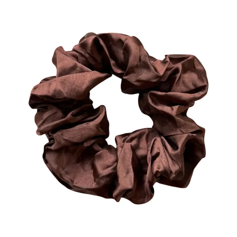 Deluxe Satin Scrunchie Brown