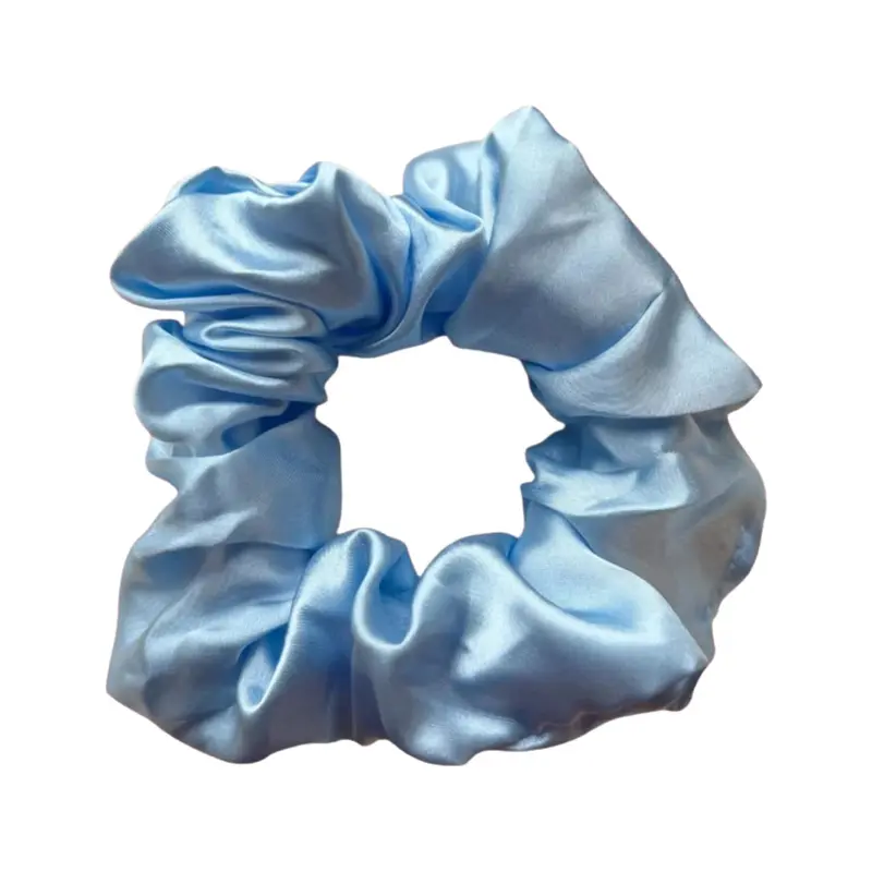 Deluxe Satin Scrunchie Light Blue
