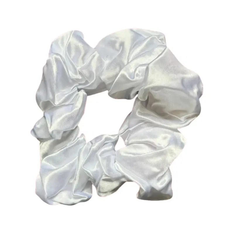 Deluxe Satin Srunchie White