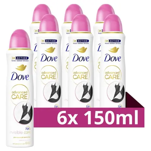 Dove Advanced Care Anti-Transpirant Deodorant Spray - Invisible Care -Voordeelverpakking - 6 x 150 ml