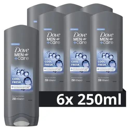 Dove Men+Care Cool Fresh 3-in-1 Douchegel - 6 x 250 ml - Voordeelverpakking