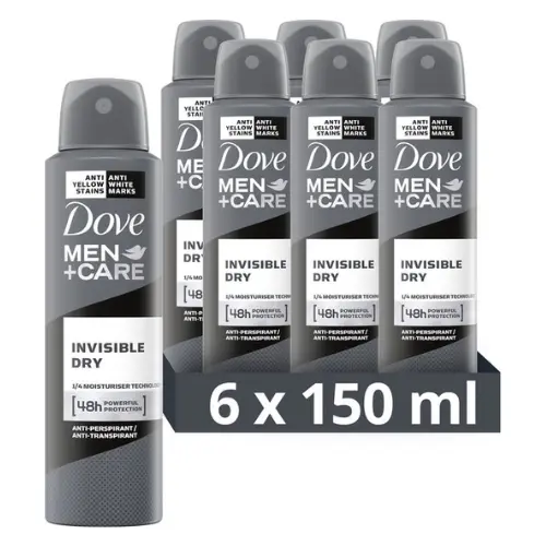 Dove Men+Care Invisible Dry Anti-transpirant Deodorant Spray - Voordeelverpakking - 6 x 150 ml