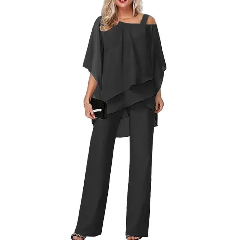 Eleganter Damen Jumpsuit mit Cold-Shoulder | langes Bein & figurbetont | zeitlos kombinierbar für Events & Büro