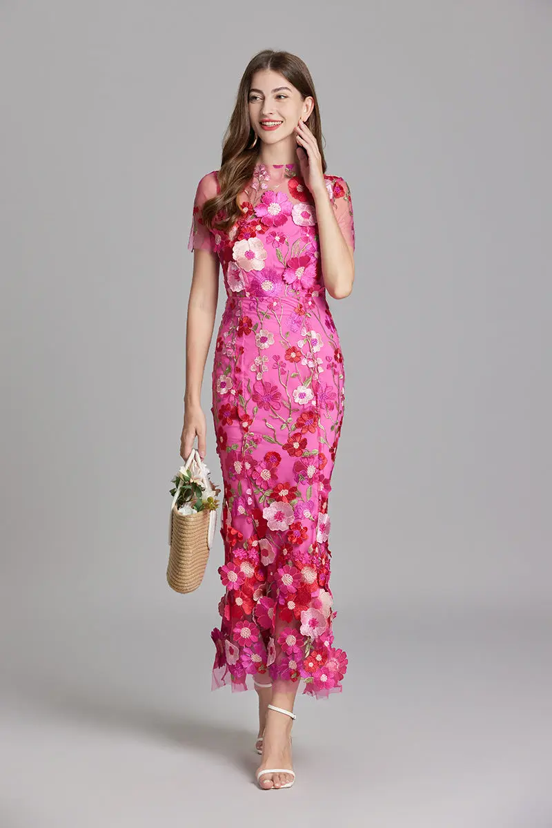 Elegantes Ärmelloses Besticktes Damenkleid | Maxi