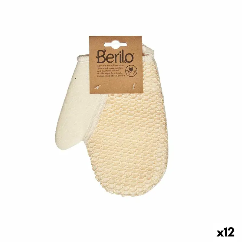 Exfoliërende Handschoen Berilo Wit Beige (12 Stuks)