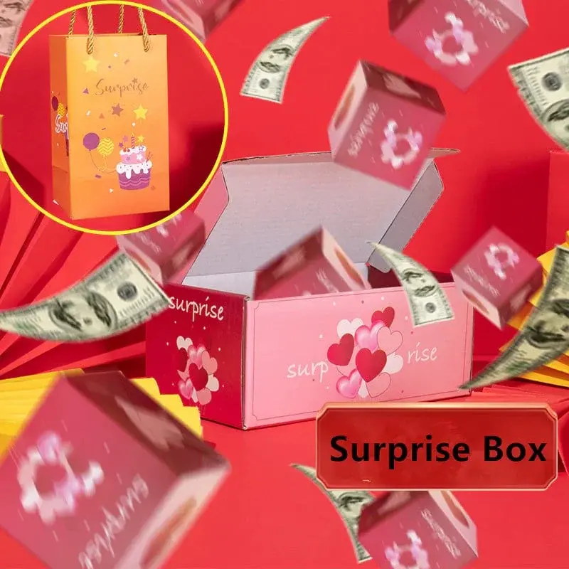 Explosions-Geschenkbox | Pop-up Überraschungsbox mit 12 oder 20 Fächern | Personalisierbar mit Fotos, Geld & Botschaften