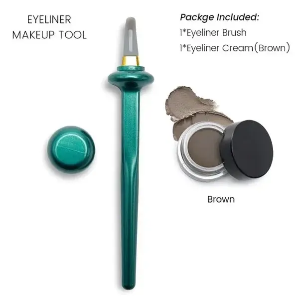 Eyeliner Set mit Creme | Gebogene Präzisionsspitze für saubere Lines | Wasserfest & langanhaltend | Rutschfester Griff