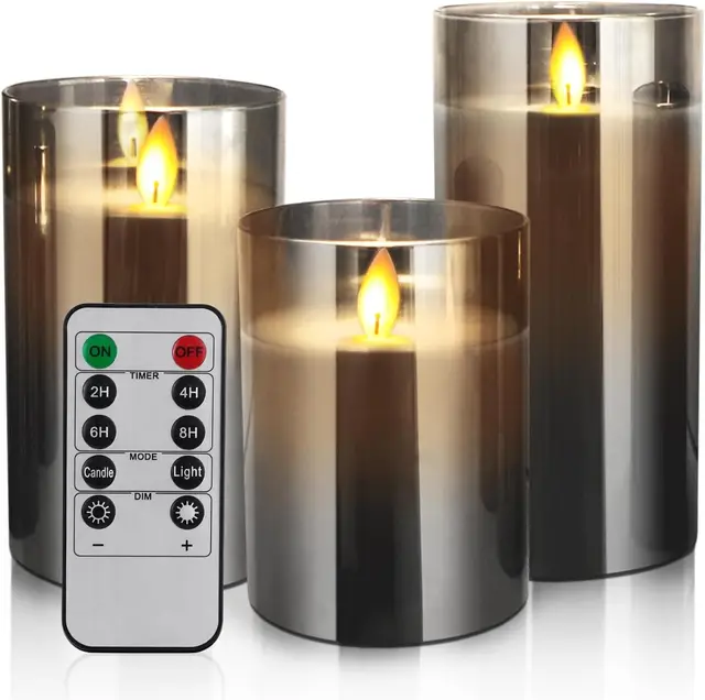 Flammenlose LED Kerze aus Sojawachs | Dekorative elektrische Kerze ohne offene Flamme | 1 Stück für Wohnraum und Tischdeko