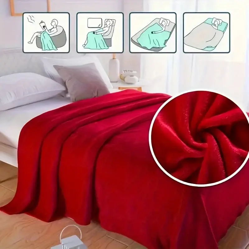 Fleecedecke 150 × 200 cm | Weiche warme Kuscheldecke für Sofa, Bett, Reisen und Camping