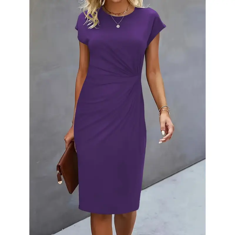 Formelles Midikleid kurzarm | taillierte Passform für Business & Events | elegant, bequem & professionell | Damen