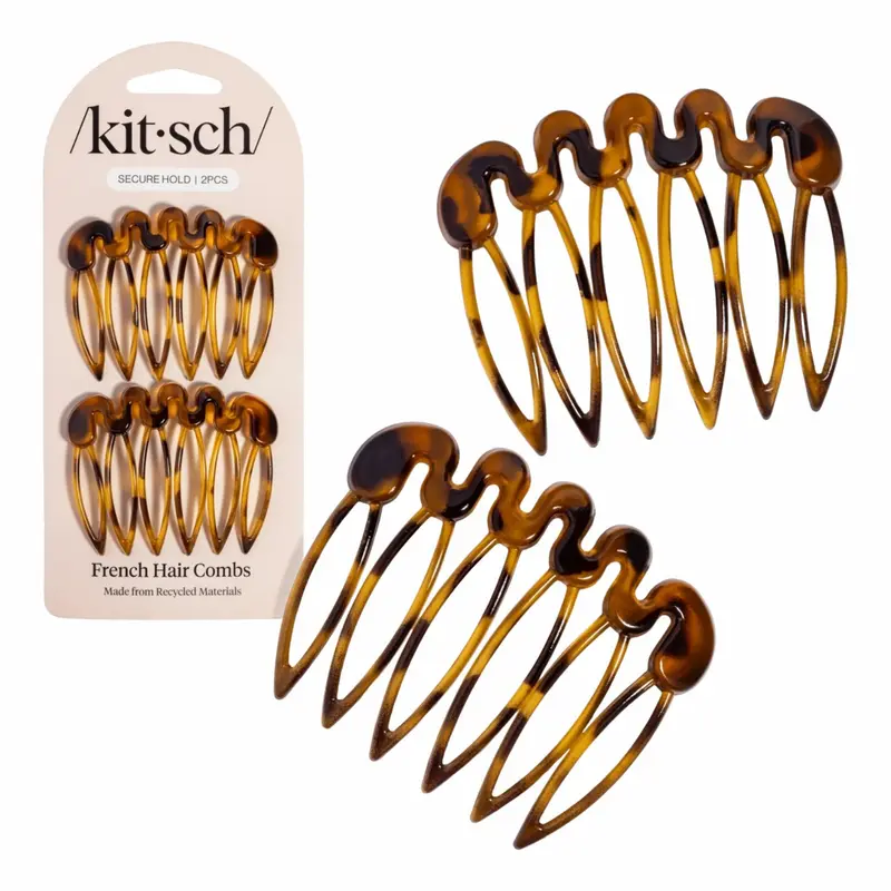 French Hair Combs 2pc Set Tort
