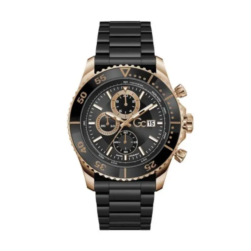 GC Watches Herenhorloge Zwart Keramisch - Elegant Design Ø 44mm - Z51004G2MF