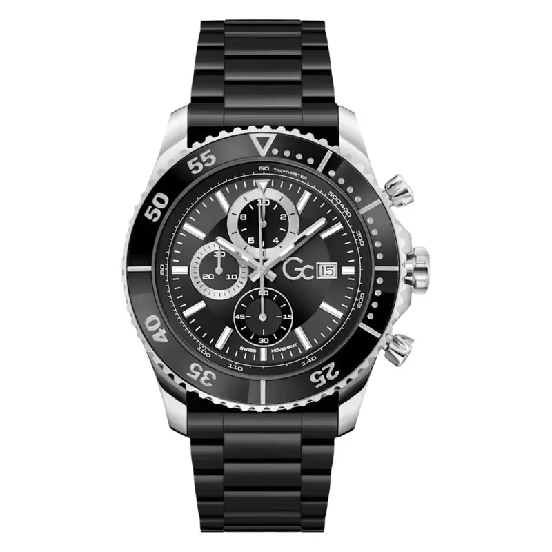GC Watches Herenhorloge Zwart Keramisch - Sport Chic Ø 44mm - Z51005G9MF