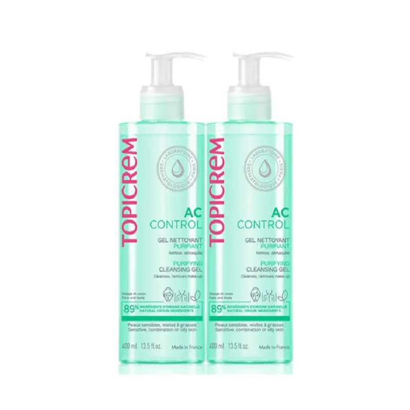 Gezichtsreiniger Topicrem AC Control 2 x 400 ml