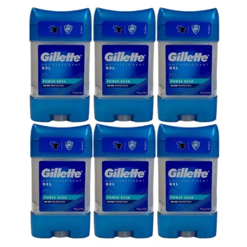 Gillette Power Rush Anti-transpirant Deodorant Clear Gel Stick 6x70ml voordeelverpakking