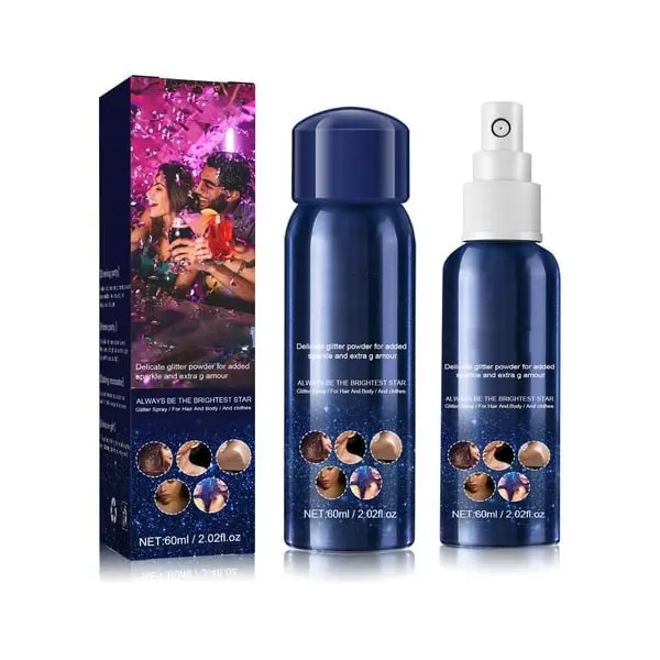 Glitzerspray für Haare & Körper | Kosmetischer Glitter | Langanhaltender Schimmer | BlendStaub