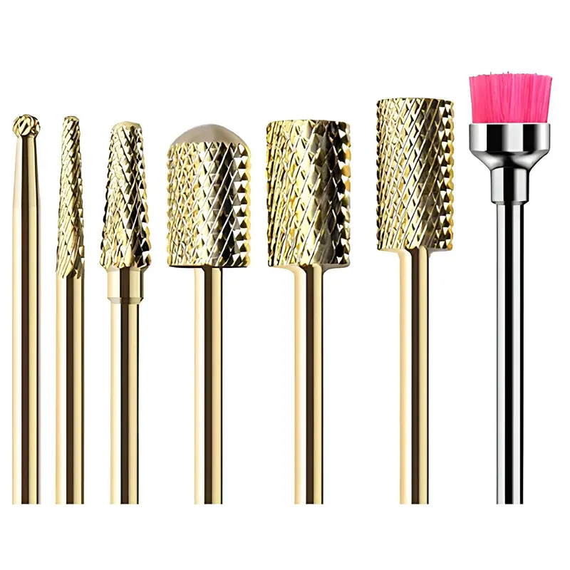 Gold Carbide Nail Drill Bits Set (7pcs)