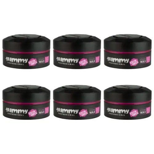 Gummy Keratin Complex Styling Wax Gloss Extra Hold - voordeelverpakking 6 stuks