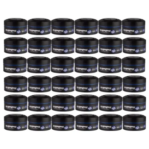 Gummy Styling Wax Hard Finish 150ml Blauw, 36 Stuks
